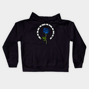 roses blue, black Kids Hoodie